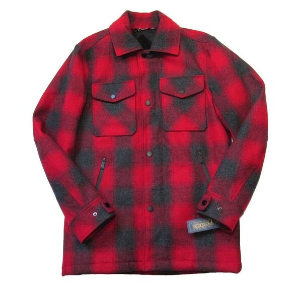 NWT Pendleton Men's Longmont in Red Ombre Plaid Wool Blend Shirt Jacket S - Picture 2 of 8